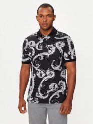 Versace Jeans Couture Polo 77GAG6S0 Czarny Regular Fit. Czarne koszulki polo męskie Versace Jeans Couture, m, bez wzorów, z bawełny, bez kołnierzyka, bez ramiączek. Za 559.99 zł.