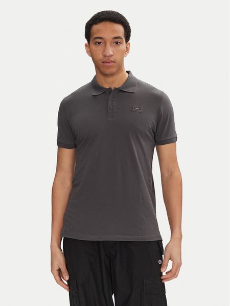 Alpha Industries Polo X-Fit 136600 Szary Regular Fit. Szare koszulki polo męskie Alpha Industries, m, bez wzorów, z bawełny, bez kołnierzyka, bez ramiączek. Za 199.99 zł.