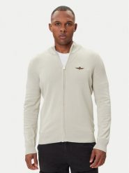Aeronautica Militare Kardigan 252MA1580UL00506 Beżowy Regular Fit. Brązowe kardigany męskie Aeronautica Militare, m, bez wzorów, z bawełny, bez ramiączek. Za 639.99 zł.