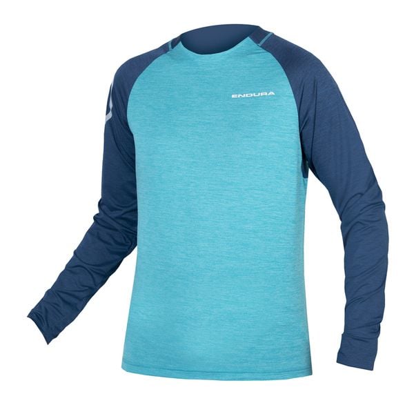 Longsleeve rowerowy męski Endura Singletrack. Niebieskie koszulki męskie z długim rękawem ENDURA, m, bez wzorów, sportowe, bez kołnierzyka, bez ramiączek. Za 239.99 zł.