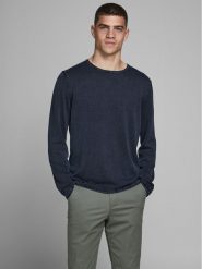 Jack & Jones Sweter Leo 12174001 Granatowy Regular Fit. Niebieskie kardigany męskie Jack & Jones, m, bez wzorów, z bawełny, bez ramiączek. Za 149.99 zł.