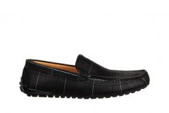 Mokasyny John Doubare 586A-35-H25 Black White 104242, Czarny, Skóra naturalna - 41. Czarne mokasyny męskie John Doubare, z materiału, bez zapięcia. W wyprzedaży za 449.10 zł.