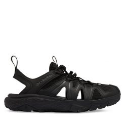 Trekkingi Columbia. Czarne buty trekkingowe męskie Columbia, bez wzorów, sportowe, bez obcasa, bez zapięcia. Za 269.99 zł.