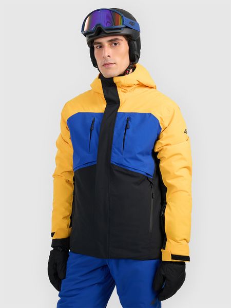 4F Kurtka narciarska membrana 10000 męska - pomarańczowa XL. Brązowe kurtki narciarskie i snowboardowe męskie 4f, na zimę, m, bez wzorów, z materiału, bez kaptura, narciarskie. Za 699.99 zł.