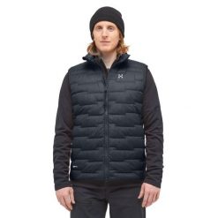 Kurtka puchowa bez rękawów Haglöfs ROC Flash Down. Czarne kurtki męskie Haglöfs, bez wzorów, z puchu, sportowe, bez ramiączek, bez kaptura. W wyprzedaży za 737.25 zł.