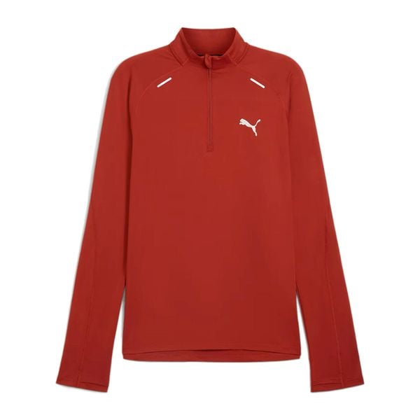 Bluza do biegania męska PUMA Run Cloudspun 1/4 Zip. Czerwone bluzy nierozpinane męskie Puma, m, bez wzorów, sportowe, bez ramiączek, bez kaptura. Za 199.99 zł.