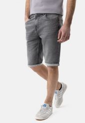 Niebieskie szorty jeansowe E-MEXT. Szare szorty męskie Volcano, bez wzorów, z jeansu, klasyczne. Za 159.99 zł.