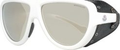Moncler Okulary przeciwsłoneczne Unisex Moncler ML0089-21C Biały ( 57 mm). Białe okulary przeciwsłoneczne męskie MONCLER, bez wzorów. Za 666.59 zł.