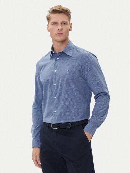 Tommy Hilfiger Koszula MW0MW39438 Niebieski Regular Fit. Niebieskie koszule męskie Tommy Hilfiger, m, bez wzorów, z bawełny, bez kołnierzyka, bez ramiączek. Za 259.99 zł.