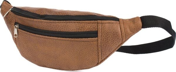 Beltimore Męska saszetka biodrówka nerka na pas regulowana brązowa F49. Brązowe saszetki męskie Beltimore, bez wzorów. Za 45.00 zł.