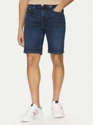 Tommy Hilfiger Szorty jeansowe Brooklyn MW0MW39196 Granatowy Slim Fit. Niebieskie szorty męskie Tommy Hilfiger, bez wzorów, z bawełny. Za 229.99 zł.
