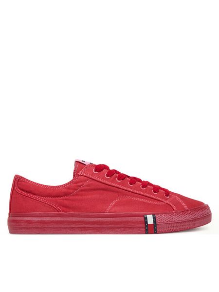 Tommy Jeans Tenisówki Archive Vulc. Y2K Washed Canvas EM0EM01720 Czerwony. Czerwone trampki męskie Tommy Jeans, bez wzorów, z jeansu, bez zapięcia. Za 359.99 zł.