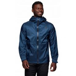 Kurtka przeciwdeszczowa dla mężczyzn Black Diamond TREELINE. Niebieskie kurtki męskie Black Diamond, m, bez wzorów, sportowe, bez ramiączek, bez kaptura. Za 549.99 zł.