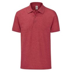 Koszulka Polo Męska Dopasowana. Czerwone koszulki polo męskie Fruit of the Loom, m, bez wzorów, bez kołnierzyka, bez ramiączek. Za 66.99 zł.