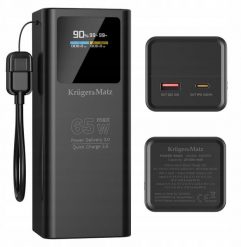 PowerBank Kruger&Matz 20000 mAh Li-ion 65W z funkcją QC oraz PD. Powerbanki Kruger&Matz. Za 134.46 zł.