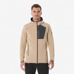 Polar turystyczny męski Quechua MH500 zamek. Brązowe bluzy z polaru męskie QUECHUA, l, bez wzorów, z elastanu, sportowe, bez ramiączek, bez kaptura. Za 199.99 zł.