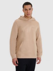 4F Bluza dresowa nierozpinana z kapturem męska - beżowa XXL. Brązowe bluzy nierozpinane męskie 4f, m, bez wzorów, z bawełny, sportowe, bez ramiączek, z kapturem. W wyprzedaży za 119.99 zł.