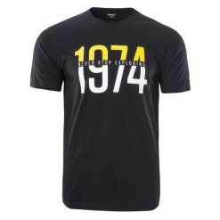 Koszulka męska Hi-Tec Rolic - czarna, Rozmiar XL. Czarne t-shirty męskie Hi-tec, m, bez wzorów, z bawełny, bez kołnierzyka, bez ramiączek. Za 34.99 zł.