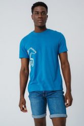 Męski T-Shirt Mustang Style Austin Sea of Belize 1016493 5444. Niebieskie t-shirty męskie Mustang, m, bez wzorów, bez kołnierzyka, bez ramiączek. Za 79.99 zł.