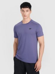 4F Koszulka treningowa szybkoschnąca męska - niebieska S. Niebieskie t-shirty sportowe męskie 4f, m, bez wzorów, z elastanu, klasyczne, bez ramiączek. Za 79.99 zł.