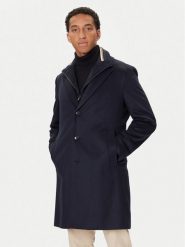 BOSS Płaszcz wełniany H-Jared 50551085 Granatowy Regular Fit. Niebieskie płaszcze męskie Boss, na zimę, m, bez wzorów, z wełny, bez kaptura. Za 3,089.00 zł.