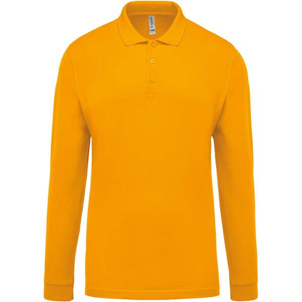 Koszulka polo z długim rękawem Kariban Piqué. Żółte koszulki męskie z długim rękawem KARIBAN, m, bez wzorów, bez kołnierzyka, bez ramiączek. Za 131.50 zł.