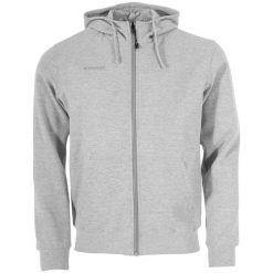 Bluza z kapturem i zamkiem błyskawicznym Stanno Base. Szare bluzy rozpinane męskie STANNO, bez wzorów, z bawełny, sportowe, bez ramiączek, z kapturem. Za 246.50 zł.