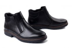RIEKER 33151-00 black, botki męskie. Czarne sztyblety męskie Rieker, z wełny, bez obcasa, bez zapięcia. Za 439.90 zł.