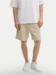 Tom Tailor Denim Szorty sportowe 1045584 Beżowy Regular Fit. Brązowe szorty sportowe męskie Tom Tailor Denim, bez wzorów, z bawełny, sportowe. Za 79.99 zł.