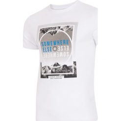 T-shirt męski TSM011 - biały. T-shirty męskie marki 4f. W wyprzedaży za 44.99 zł.