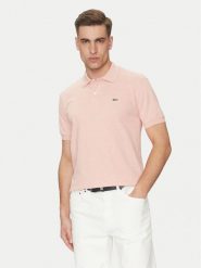 Lacoste Polo L1264 Różowy Classic Fit. Czerwone koszulki polo męskie Lacoste, l, bez wzorów, z bawełny, bez kołnierzyka, bez ramiączek. Za 249.99 zł.