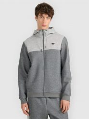 4F Bluza dresowa rozpinana z kapturem męska - szara M. Szare bluzy rozpinane męskie 4f, m, bez wzorów, z dresówki, z kapturem. Za 179.99 zł.