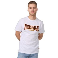 T-shirt o wąskim kroju Lonsdale Classic. Białe t-shirty sportowe męskie Lonsdale, bez wzorów, z bawełny, klasyczne, bez ramiączek. Za 165.50 zł.