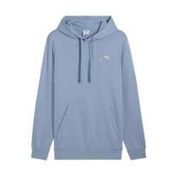 Bluza z kapturem Puma Logo N° 1 Essentials. Niebieskie bluzy nierozpinane męskie Puma, m, bez wzorów, sportowe, bez ramiączek, z kapturem. W wyprzedaży za 187.35 zł.