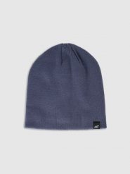 4F Czapka zimowa męska - granatowa M. Niebieskie czapki męskie 4f, na zimę, bez wzorów, z materiału, biznesowe. Za 39.99 zł.