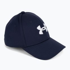 Czapka z daszkiem męska Under Armour Blitzing. Niebieskie czapki męskie Under Armour, bez wzorów, sportowe. Za 99.99 zł.