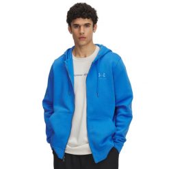 Bluza z kapturem i zamkiem błyskawicznym Under Armour Icon Fleece. Niebieskie bluzy z kapturem męskie Under Armour, bez wzorów, z bawełny, z kapturem. Za 330.50 zł.