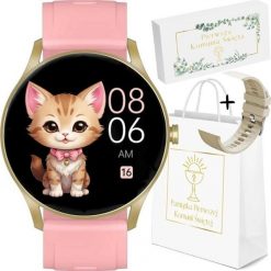Zegarek SMARTWATCH KOMUNIA - GT2-4 beżowy/różowy. Brązowe zegarki smartwatch Gravity. Za 298.04 zł.