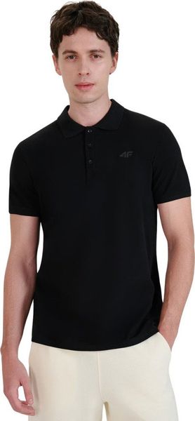 Koszulka męska polo 4F M366 czarna 4FWMM00TPTSM366 20S S. Czarne koszulki polo męskie 4f, m, bez wzorów, bez kołnierzyka, bez ramiączek. Za 69.10 zł.