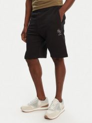 Guess Szorty sportowe M5GD10 KCN01 Czarny Regular Fit. Czarne szorty sportowe męskie Guess, z aplikacjami, z bawełny, sportowe. Za 159.99 zł.