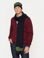 Lacoste Zestaw Szalik i Czapka RB1515-00 Granatowy. Niebieskie czapki męskie Lacoste, bez wzorów, z materiału. Za 549.99 zł.