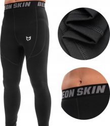 Beon Spodnie termoaktywne męskie Beon Skin Pro Quantum Black S. Czarne bielizna termoaktywna męska Beon, m, bez wzorów, bez ramiączek. Za 49.95 zł.