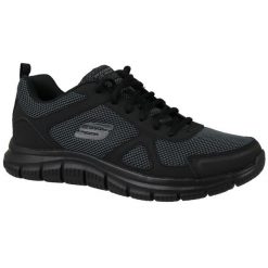 Buty treningowe męskie Skechers Track. Czarne buty treningowe męskie Skechers, bez wzorów, z tkaniny, bez zapięcia, na fitness i siłownię. Za 249.99 zł.