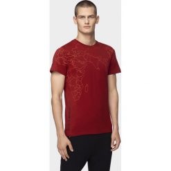 T-shirt męski TSM234 - burgund. Czerwone t-shirty męskie 4f, m, bez wzorów, bez kołnierzyka, bez ramiączek. Za 69.99 zł.