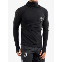 Bluza męska Compressport 3D Thermo UltraLight Racing Hoodie. Czarne bluzy nierozpinane męskie Compressport, l, bez wzorów, sportowe, bez ramiączek, bez kaptura. Za 461.99 zł.