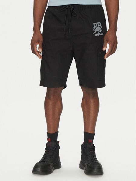 HUGO Szorty sportowe Garlio 50542795 Czarny Regular Fit. Czarne szorty sportowe męskie Hugo, bez wzorów, z bawełny, sportowe. Za 369.99 zł.