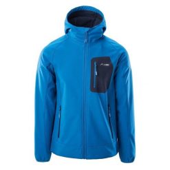 Kurtka Softshell męska Sogne. Niebieskie kurtki softshell męskie ELBRUS, m, bez wzorów, z softshellu, bez kaptura, trekkingowe. Za 245.99 zł.