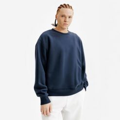 Bluza okrągły dekolt męska Elementals. Niebieskie bluzy nierozpinane męskie Decathlon, m, bez wzorów, z bawełny, bez ramiączek, bez kaptura. Za 169.99 zł.