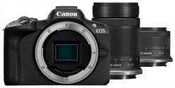Canon EOS R50 + RF-S 18-45mm IS STM + RF-S 55-210mm IS STM Czarny. Bezlusterkowce Canon. Za 4,194.00 zł.