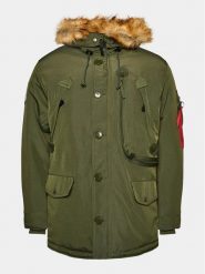 Alpha Industries Kurtka zimowa Polar 123144 Khaki Regular Fit. Brązowe bluzy z polaru męskie Alpha Industries, m, bez wzorów, z polaru, bez ramiączek, bez kaptura. Za 859.99 zł.